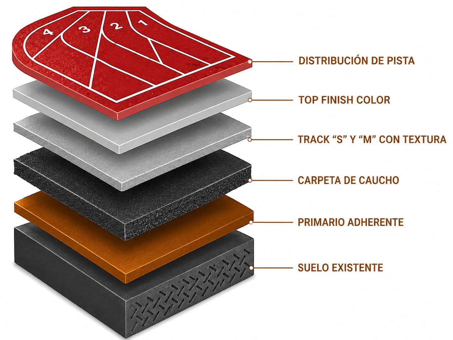 Pista de tartán terminada